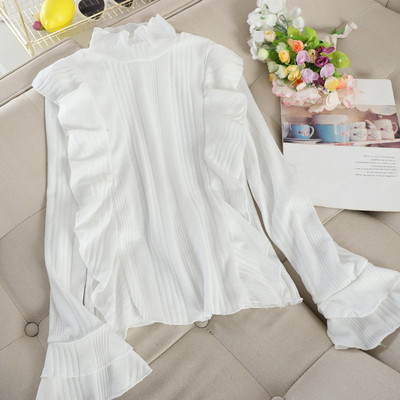 Modern női pulóver magas gallérral és hosszú ujjú, különböző színekben