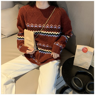 Mintás mintás női alkalmi pulóver