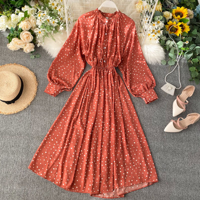 Casual γυναικείο φόρεμα πουά σε διάφορα χρώματα