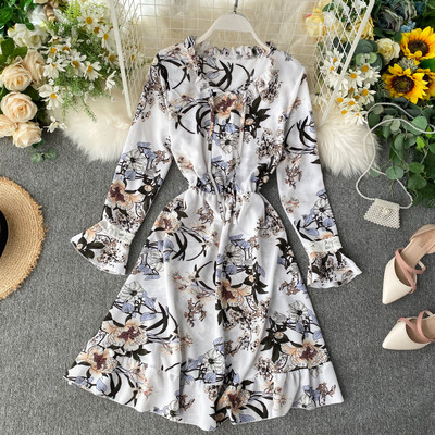 Modern női ruha virágmintás négy színben