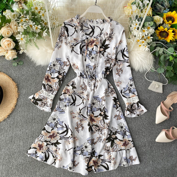 Modern női ruha virágmintás négy színben
