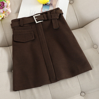 Κομψή γυναικείαφούστα με ψηλή μέση και ζώνη σε διάφορα χρώματα