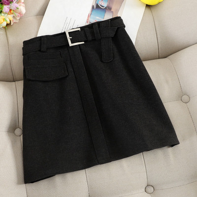 Κομψή γυναικείαφούστα με ψηλή μέση και ζώνη σε διάφορα χρώματα