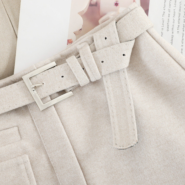 Κομψή γυναικείαφούστα με ψηλή  μέση και ζώνη σε διάφορα χρώματα