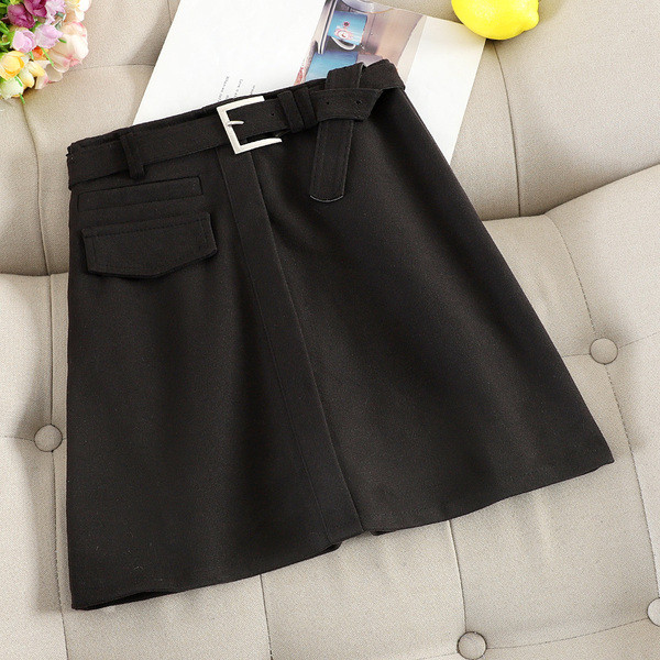 Κομψή γυναικείαφούστα με ψηλή  μέση και ζώνη σε διάφορα χρώματα