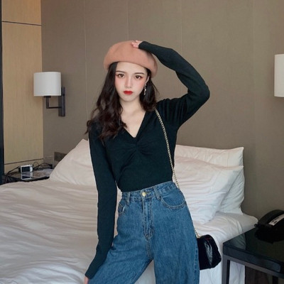 Γυναικεία casual μπλούζα με λαιμόκοψη σε πολλά χρώματα