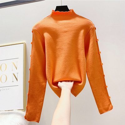 Γυναικείο πουλόβερ με κουμπιά στο μανίκι σε διάφορα χρώματα