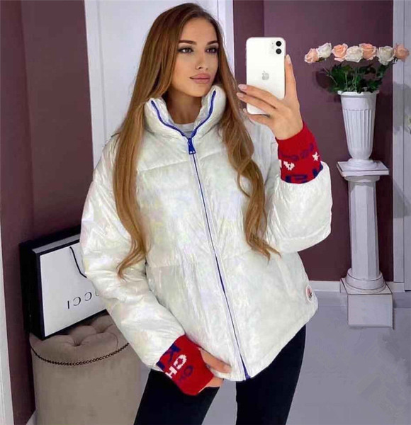 Modern női kabát cipzárral és magas gallérral, különböző színekben