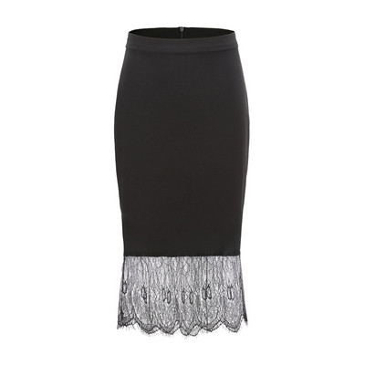 Stílusos női szoknya magas derékkal, fekete csipkével