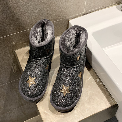 Γυναικείες χειμωνιάτικες μπότες με κομψή επίδραση και μαλακή σόλα