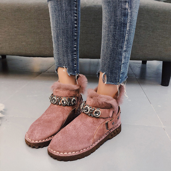 Női téli csizma puha béléssel, fekete, rózsaszín és narancssárga pehelyszínnel