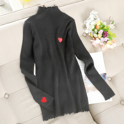 Μοντέρνο γυναικείο πουλόβερ με κεντήματα και χαμηλό κολάρο σε διάφορα χρώματα