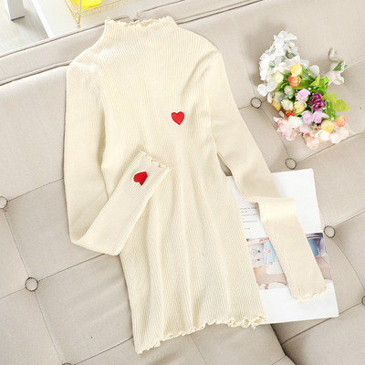 Μοντέρνο γυναικείο πουλόβερ με κεντήματα και χαμηλό κολάρο σε διάφορα χρώματα