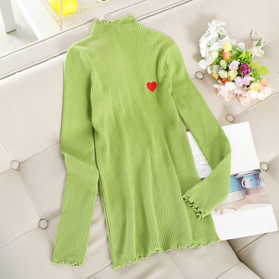 Μοντέρνο γυναικείο πουλόβερ με κεντήματα και χαμηλό κολάρο σε διάφορα χρώματα