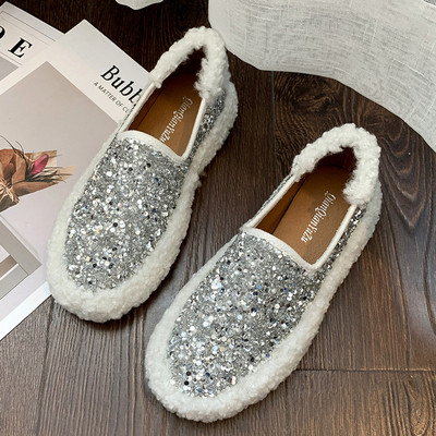 Γυναικεία καθημερινά παπούτσια με λαμπερό αποτέλεσμα σε λευκό, μαύρο και πορτοκαλί χρώμα