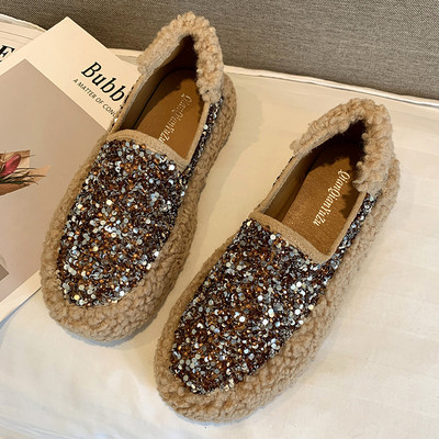 Γυναικεία καθημερινά παπούτσια με λαμπερό αποτέλεσμα σε λευκό, μαύρο και πορτοκαλί χρώμα