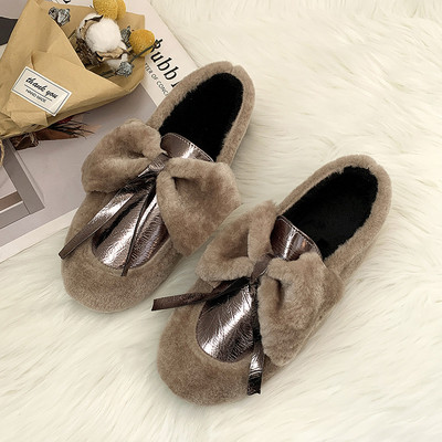 Γυναικεία χνουδωτά καθημερινά παπούτσια με κορδέλα είναι διάφορα χρώματα