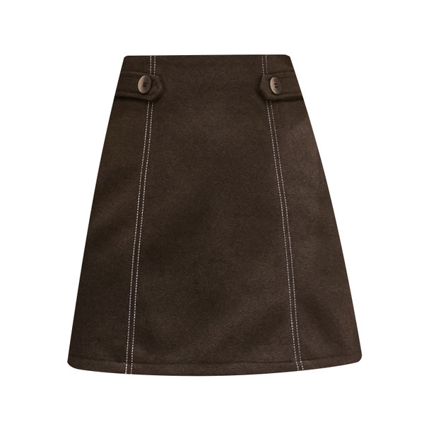 Modern női szoknya magas derékkal, barna, szürke és fekete színben