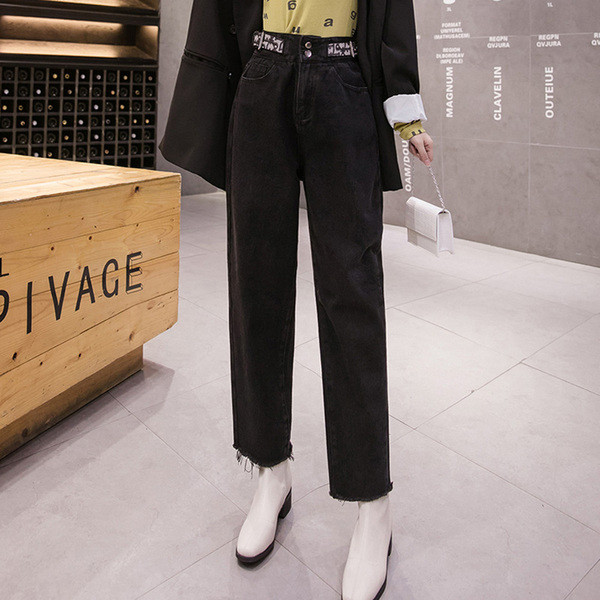 Női farmer új modell magas derékkal, fekete és kék színben - széles modell