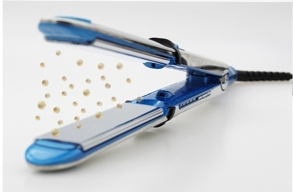 Преса за изправяне и къдрене на коса с керамично покритие и йони в сив цвят