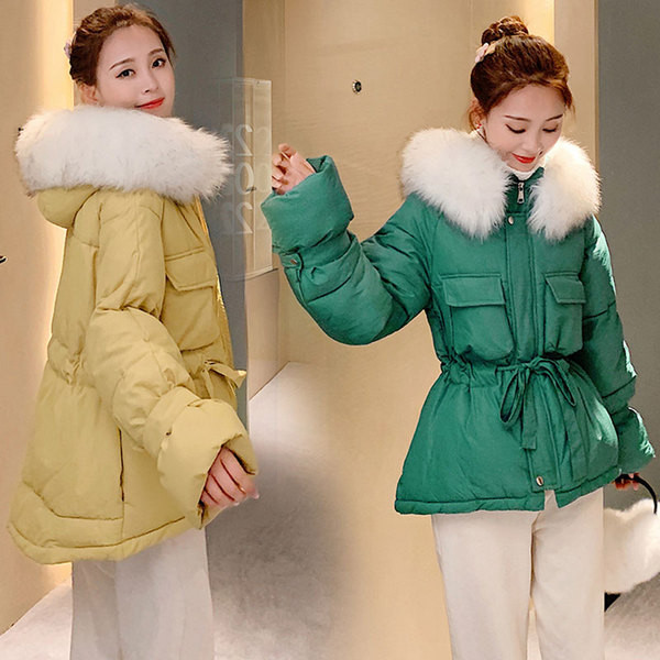 Modern női kabát pehellyel és zsebekkel, öt színben