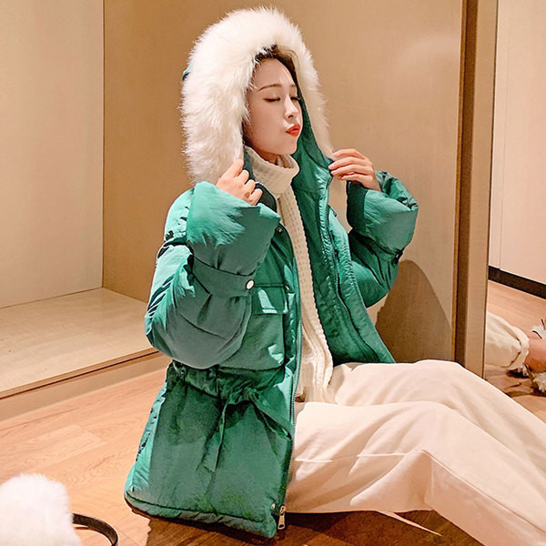 Modern női kabát pehellyel és zsebekkel, öt színben