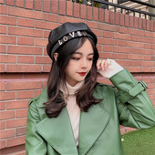 Κομψό γυναικείο καπέλο οικολογικό δέρμα - δύο μοντέλα