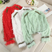 Modern női ing rojtokkal és O-nyakkal, négy színben