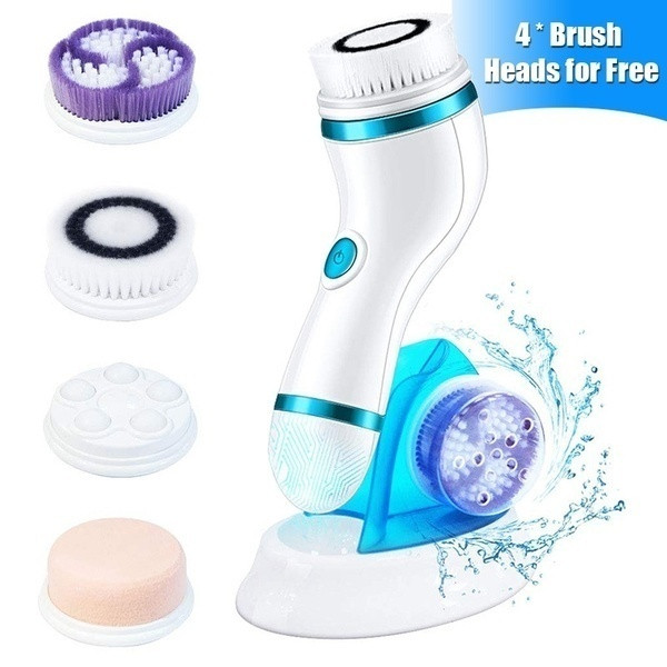 Водоустойчива електрическа четка за почистване на лице с четири приставки 