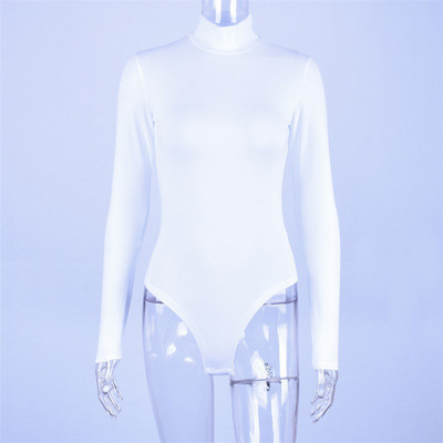 Καθημερινό γυναικείο κορμάκι με υψηλό κολάρο και μακρύ μανίκι σε πέντε χρώματα