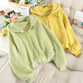 Női pehely pulóver kapucnival és cipzárral több színben