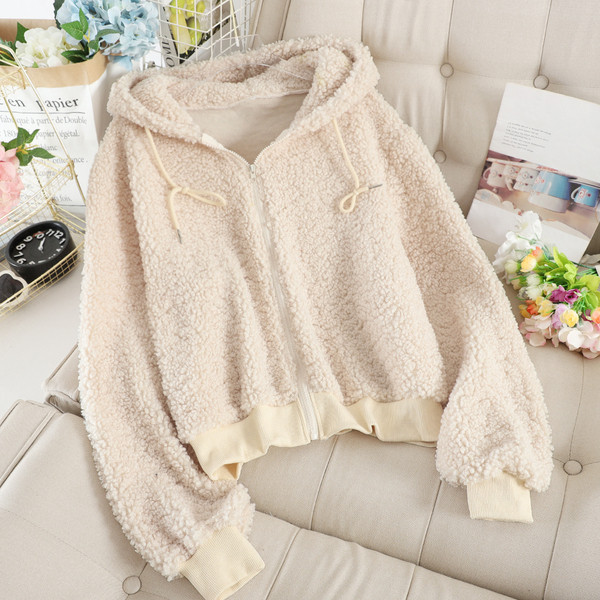 Női pehely pulóver kapucnival és cipzárral több színben