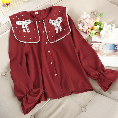 Μοντέρνο γυναικείο πουκάμισο με πέρλες σε διάφορα χρώματα