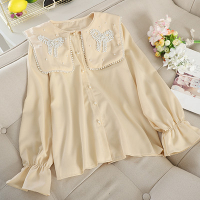 Μοντέρνο γυναικείο πουκάμισο με πέρλες σε διάφορα χρώματα