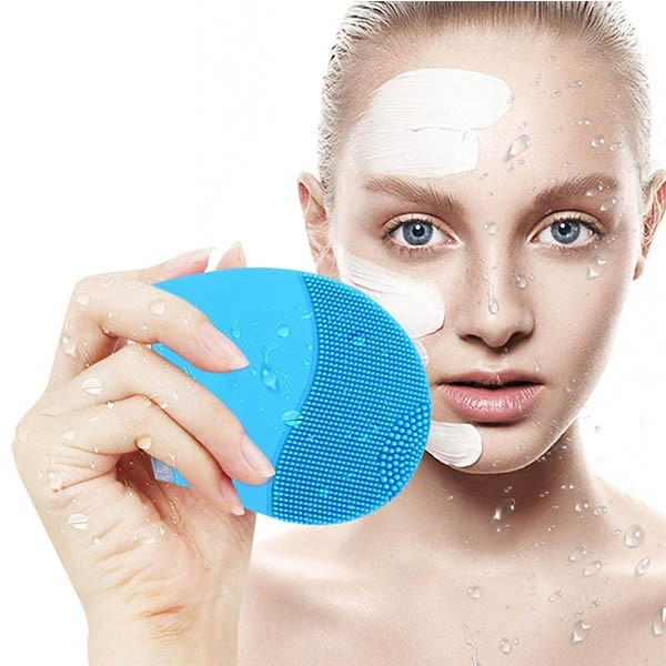 Vízálló szilikon kefe az arc tisztításához rózsaszín és kék színben