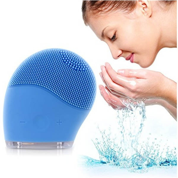 Vízálló szilikon kefe az arc tisztításához rózsaszín és kék színben