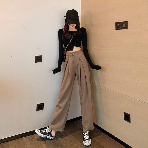 Női kivágott nadrág fekete és barna színben