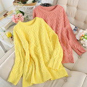 Γυναικείο casual πουλόβερ με στρογγυλό λαιμόκοψη σε διάφορα χρώματα