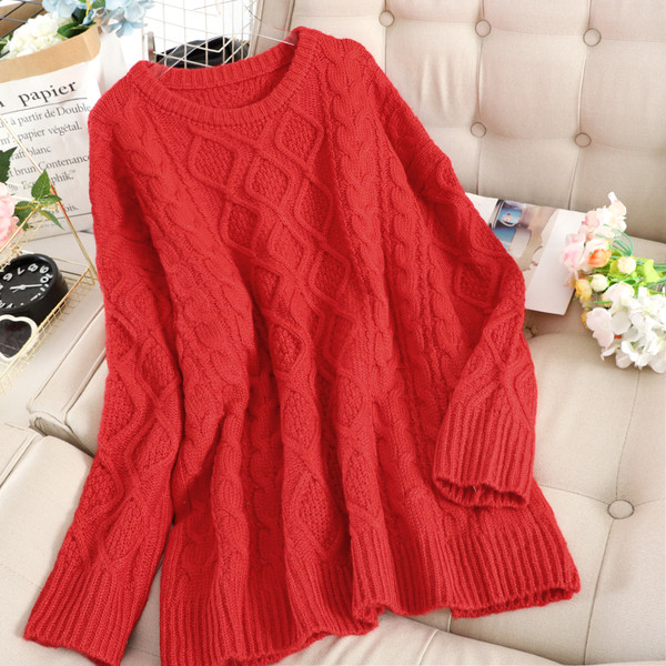 Γυναικείο casual πουλόβερ με στρογγυλό λαιμόκοψη σε διάφορα χρώματα