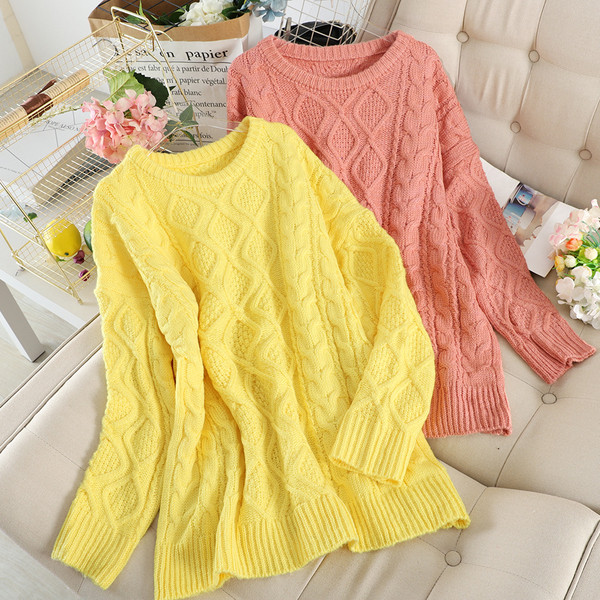 Γυναικείο casual πουλόβερ με στρογγυλό λαιμόκοψη σε διάφορα χρώματα