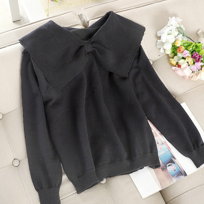 Modern női pulóver szalaggal, többféle színben