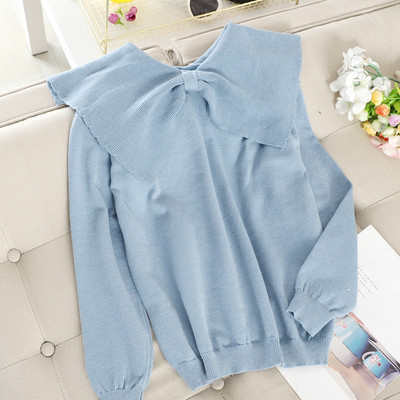 Modern női pulóver szalaggal, többféle színben