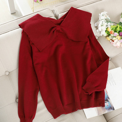 Modern női pulóver szalaggal, többféle színben