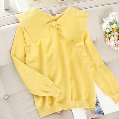 Modern női pulóver szalaggal, többféle színben