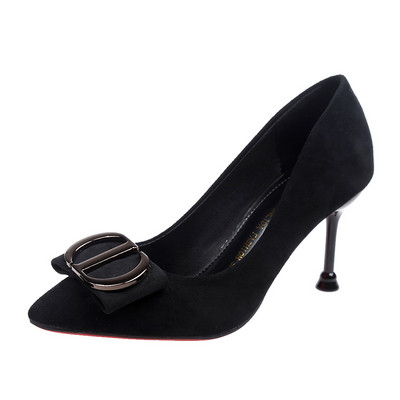 Női velúr cipő hegyes modell fém elemmel több színben