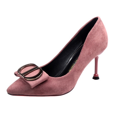 Női velúr cipő hegyes modell fém elemmel több színben