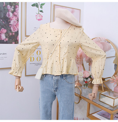 Μοντέρνο γυναικείο πουκάμισο με τετράγωνη λαιμόκομμα σε διάφορα χρώματα