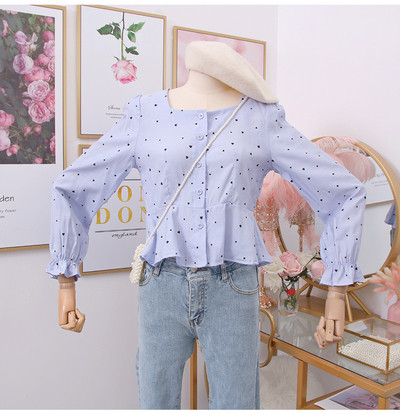 Μοντέρνο γυναικείο πουκάμισο με τετράγωνη λαιμόκομμα σε διάφορα χρώματα