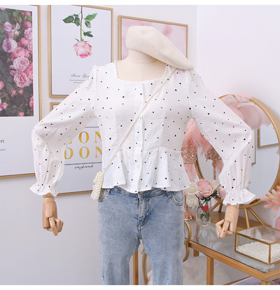 Μοντέρνο γυναικείο πουκάμισο με τετράγωνη λαιμόκομμα σε διάφορα χρώματα