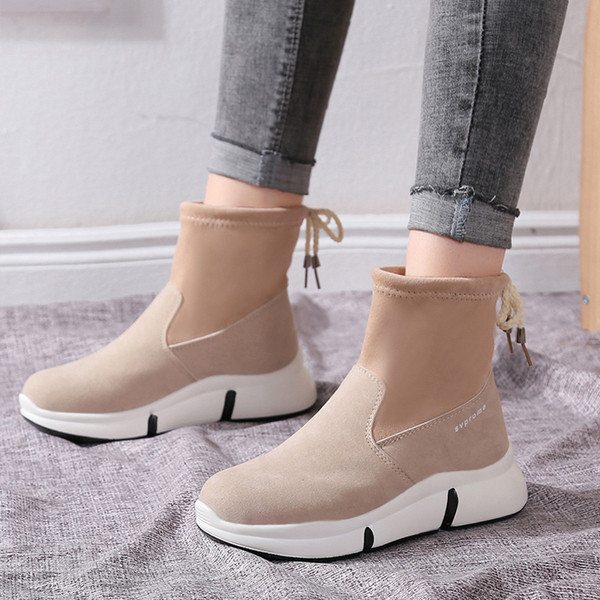 Γυναικεία casual eco suede high-heeled μπότες σε διάφορα χρώματα